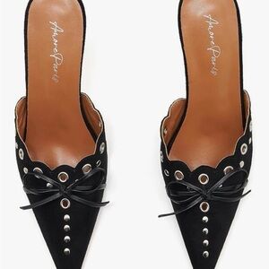 Suede Kitten Heel Mules